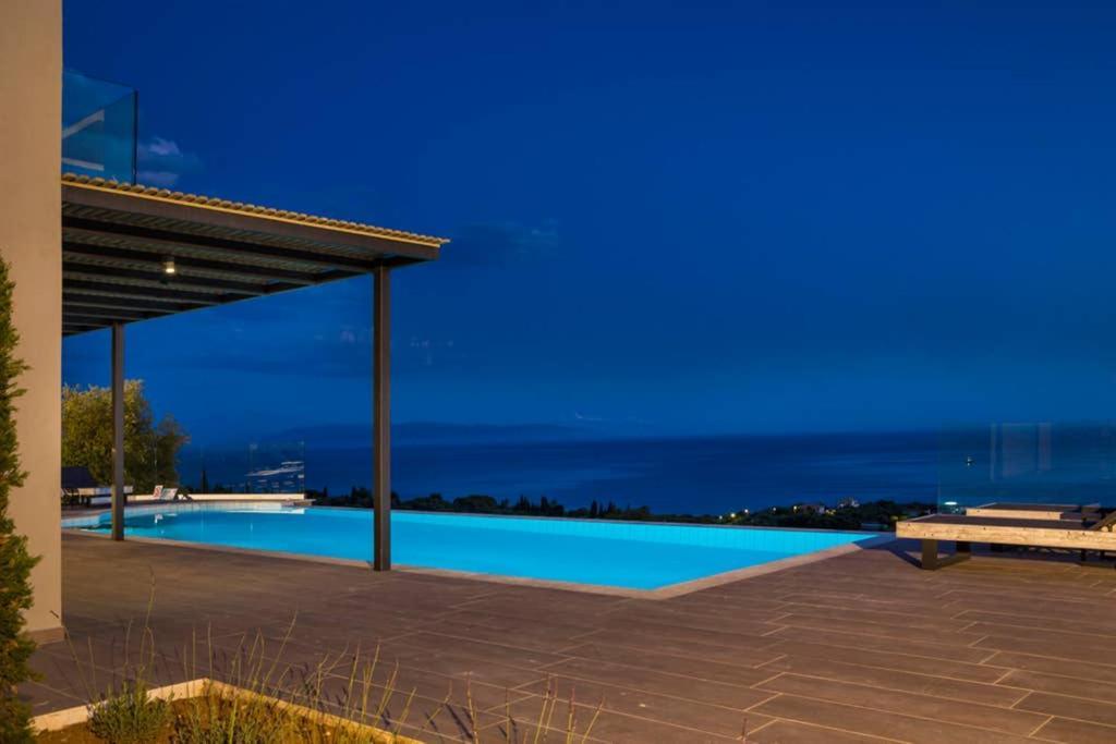 New Villa Blue With Private Pool At Trapezaki Livathos  Экстерьер фото