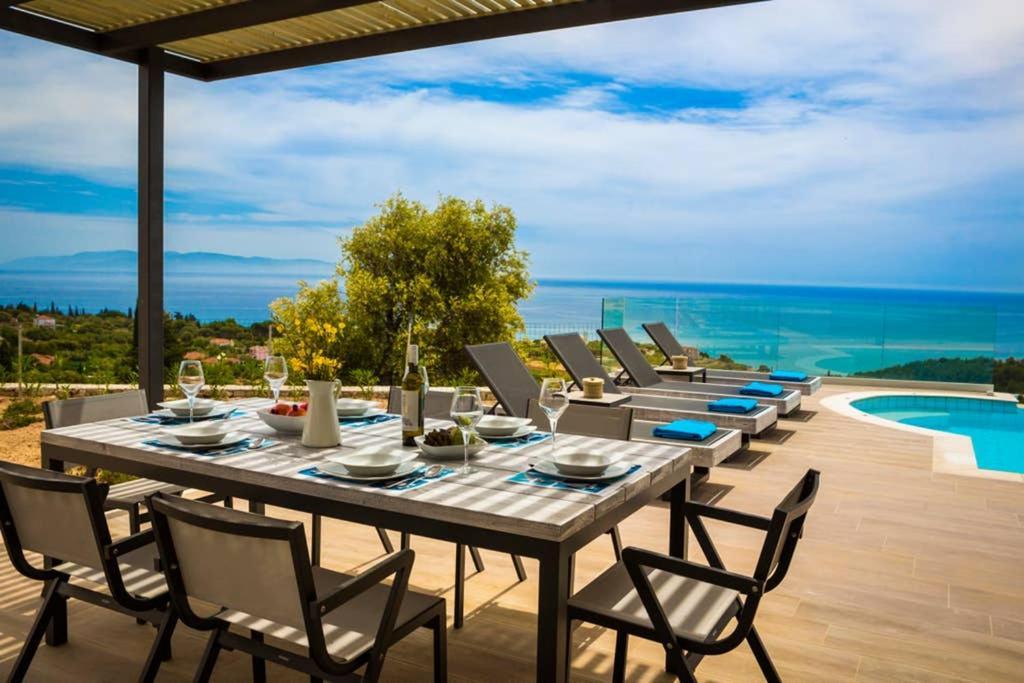 New Villa Blue With Private Pool At Trapezaki Livathos  Экстерьер фото