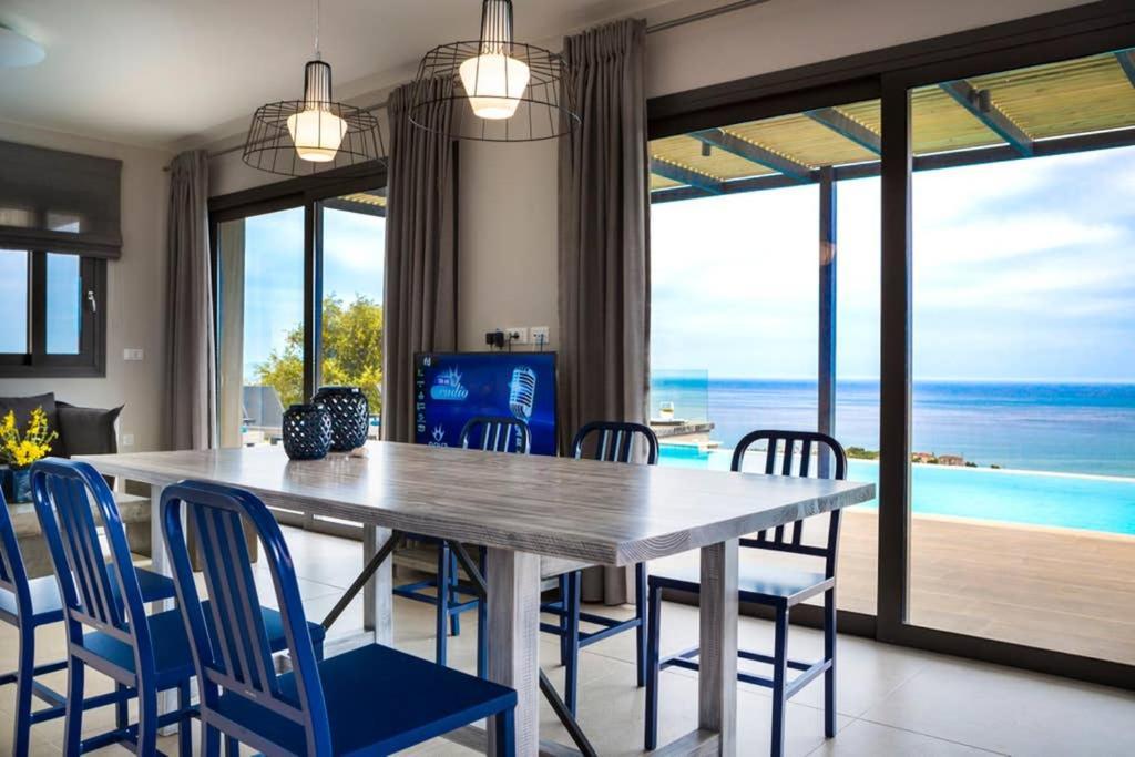 New Villa Blue With Private Pool At Trapezaki Livathos  Экстерьер фото