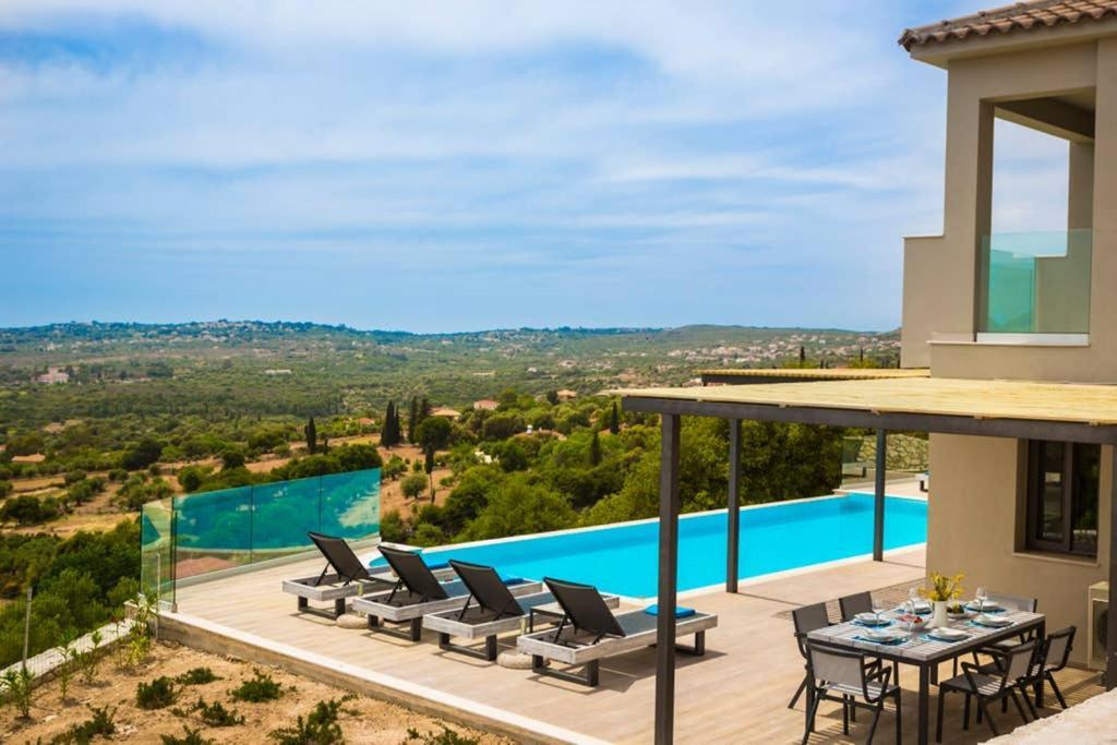 New Villa Blue With Private Pool At Trapezaki Livathos  Экстерьер фото
